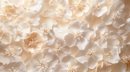 Creamy Blossom Paradise: A Close-Up of Delicate, Pale Flowers
