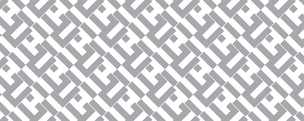 Editable seamless geometric pattern tile with white and grey background