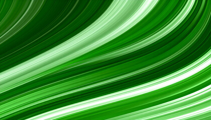 A vibrant abstract design featuring flowing green lines and gradients.