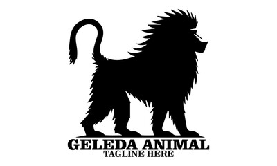 Geleda animal icon. gelada animal vector illustration and geleda animal logo design