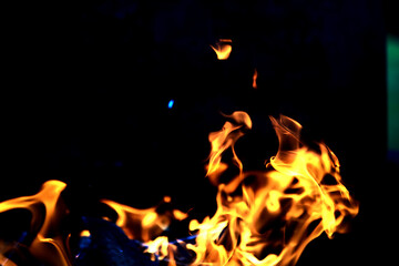 Background of the flame in the oven. Tongues of fire in a fireplace. Fire texture.