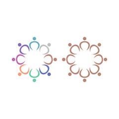 PEOPLE CONNECTED UNION TEAM TEAMWORK SIGN SYMBOL LOGO
