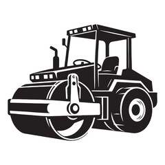 Steady Roll Road Roller silhouette – Road Roller illustration – Minimalist Road Roller vector – Vehicle silhouette

