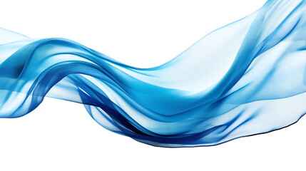 Flowing light blue fabric on a transparent background