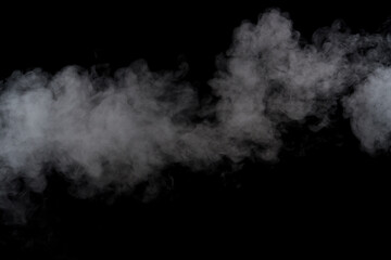 White smoke on black background