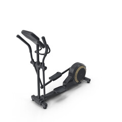 Black Elliptical Cross Trainer Machine Isolated on Transparent Background