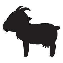 横向きの雌ヤギのシルエット