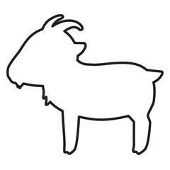 横向きの雌ヤギの線画