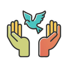 Hands Releasing Dove Icon