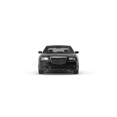 Black Luxury Sedan Car Isolated on Transparent Background
