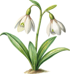 Snowdrop Flower Vector Classic Illustration