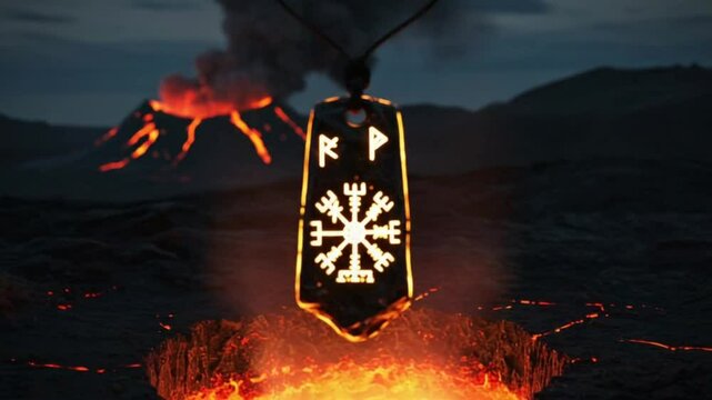 Ancient necklace pendant hanging, creating a magical and enchanting atmosphere