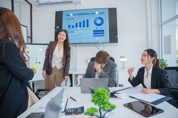 Laptop, Teamwork and Businessman in Meeting to Plan, New Project, Collaboration in Office