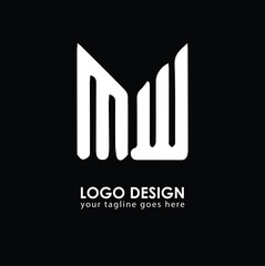 MW MW Logo Design, Creative Minimal Letter MW MW Monogram