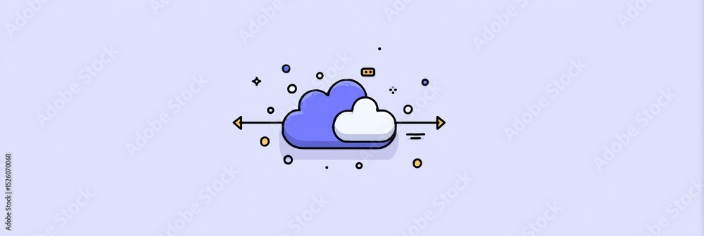 Fototapete Data Theft From Cloud Representation With Arrows in a Minimal Design Layout