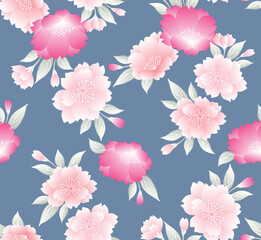 Japanese Sweet Flower Vector Seamless Pattern