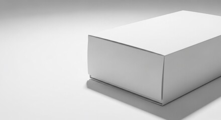 Naklejka premium Blank White Rectangular Box on White Background