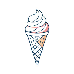 Modern Ice Cream Logo Design – Minimalist Vector Badge for Dessert Shops & Cafés Ice cream logo clipart set. Colorful cone ice cream icon clip art in pictogram style vector illustration color pastel 