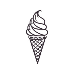 Modern Ice Cream Logo Design – Minimalist Vector Badge for Dessert Shops & Cafés Ice cream logo clipart set. Colorful cone ice cream icon clip art in pictogram style vector illustration color pastel 