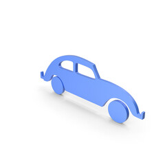 Blue Vintage Car Icon Isolated on Transparent Background