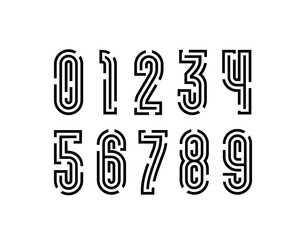 Number from line, numeral made maze style, vector illustration 10EPS