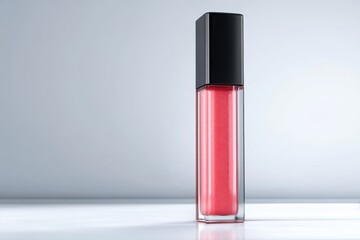 Lip gloss container with pink liquid product