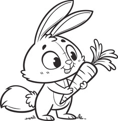 bunny painting easter egg and some flowers, coloring page ready to print on standard 8.5x11 inch paper easter bunny easy coloring page 