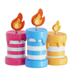 Birthday candle 3D illustration