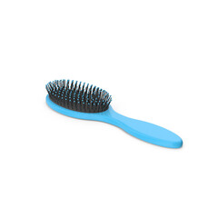 Blue Hair Brush Isolated on Transparent Background
