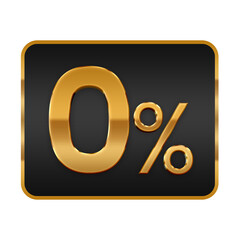 luxury button discount 0 percent sign tag element black gold design png file transparent, 0% off tag element golden black