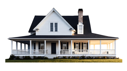 old house isolated on white