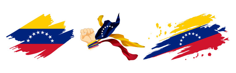 Vector illustration of Venezuela flag composition on transparent background