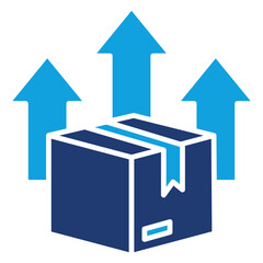 Product Growth Flat Blue Icon