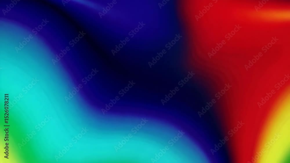 Poster abstract dynamic background of blurred flowing vibrant colors with shades of orange, red, blue and n