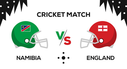 Namibia versus england cricket match illustration team sport competition