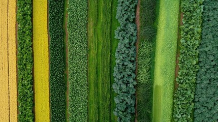Aerial view of a vegetable garden. the garden is divided into different sections, each with a different color and shape.