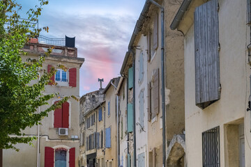 Saint-Remy-de-Provence in France, village in the south, ancient houses in the center
