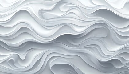Obraz premium Abstract smooth flowing layered waves in soft white and gray tones creating a calm and soothing visual texture