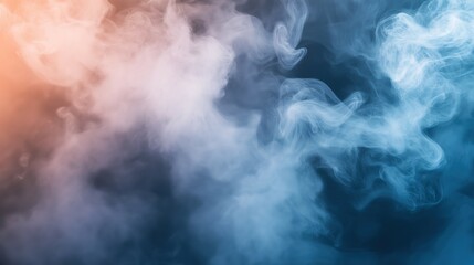 Ethereal dry ice mist blending with gradient light, evoking a serene and mysterious ambiance