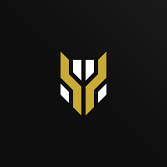 Letter H forming Wolf Head Luxury Logo Concept