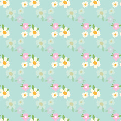 Spring abstract flowers in pastel colors seamless pattern design