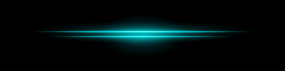 Blue sci-fi beam. Two horizontal glowing lines with central bright core and radial fade. Dark background gives tech feel. Suitable for energy, laser, futuristic design.