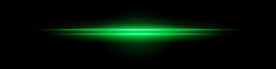 Green central glow. Two layered beams with soft radial light burst and blurred edges on dark background. Ideal for sci-fi, light energy, futuristic effects.