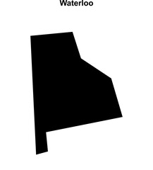 Waterloo (England) blank outline map