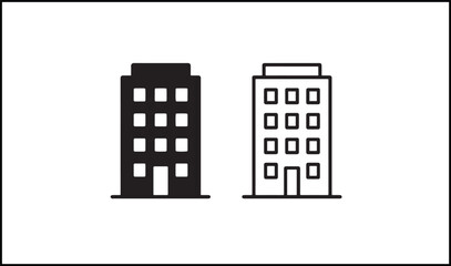 Fototapeta premium Building vector in solid and outline architectural design