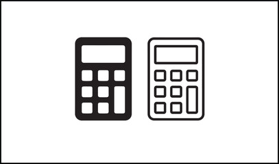 Calculator vector in solid and outline digital tool design