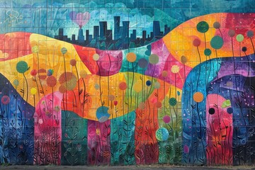 A vibrant mural celebrating the power of community and collaboration in eradicating poverty.