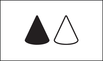 Fototapeta premium Cone vector in solid and outline shape icon format