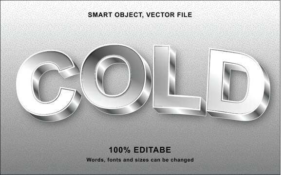 vector text effect cold 3d style.