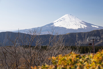 Majestic view of Mount Fuji, Japan iconic snow capped volcano